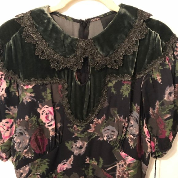 Anna Sui Floral Silk A-Line Dress - Picture 6 of 6